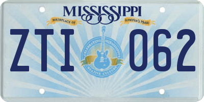 MS license plate ZTI062