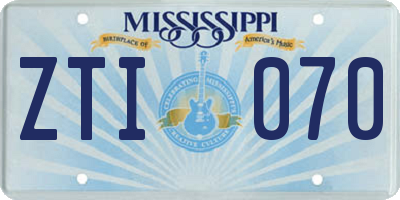 MS license plate ZTI070