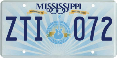 MS license plate ZTI072