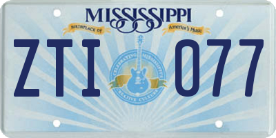 MS license plate ZTI077