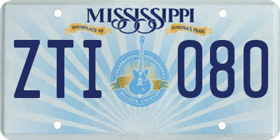 MS license plate ZTI080