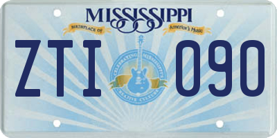 MS license plate ZTI090