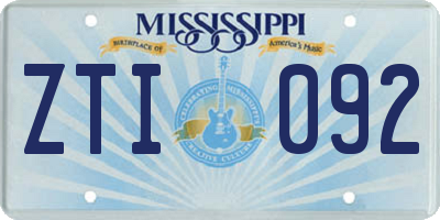 MS license plate ZTI092