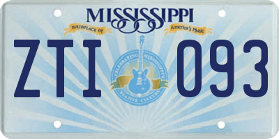 MS license plate ZTI093