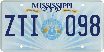 MS license plate ZTI098