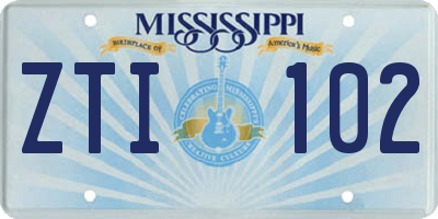 MS license plate ZTI102