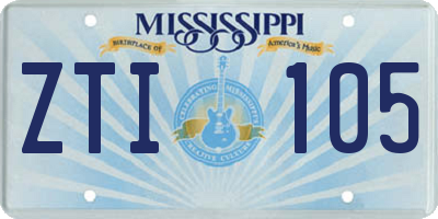 MS license plate ZTI105