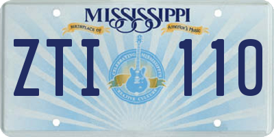 MS license plate ZTI110