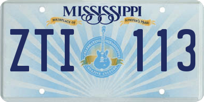 MS license plate ZTI113