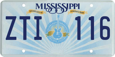 MS license plate ZTI116