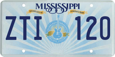 MS license plate ZTI120