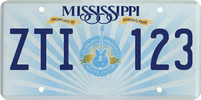 MS license plate ZTI123
