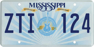 MS license plate ZTI124