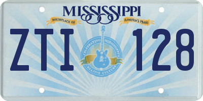 MS license plate ZTI128