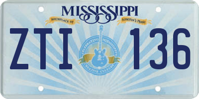 MS license plate ZTI136