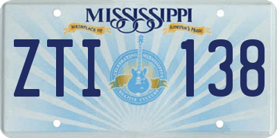 MS license plate ZTI138