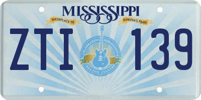 MS license plate ZTI139