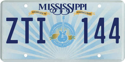 MS license plate ZTI144