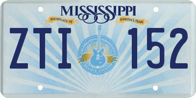 MS license plate ZTI152