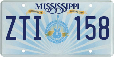 MS license plate ZTI158