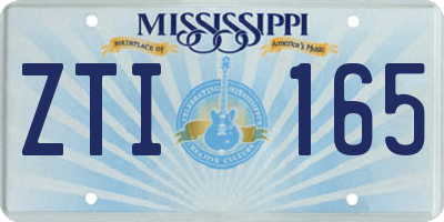 MS license plate ZTI165