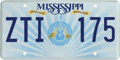 MS license plate ZTI175