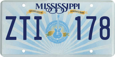 MS license plate ZTI178