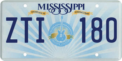 MS license plate ZTI180