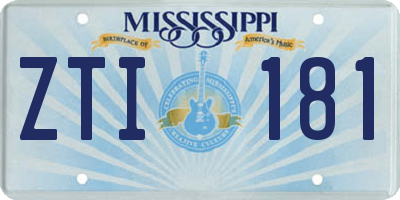 MS license plate ZTI181