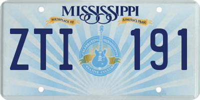 MS license plate ZTI191