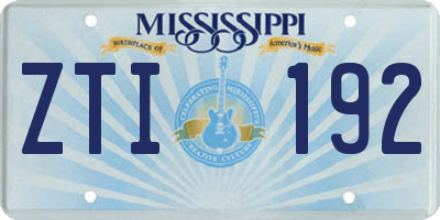 MS license plate ZTI192