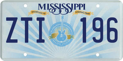 MS license plate ZTI196