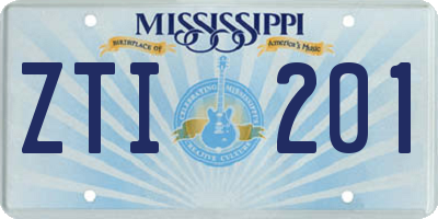 MS license plate ZTI201