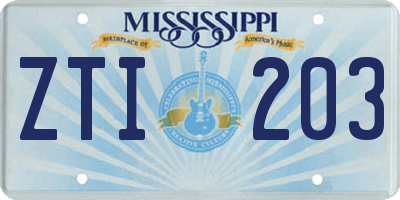 MS license plate ZTI203
