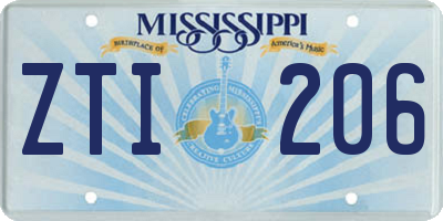 MS license plate ZTI206