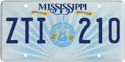 MS license plate ZTI210