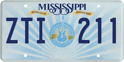 MS license plate ZTI211