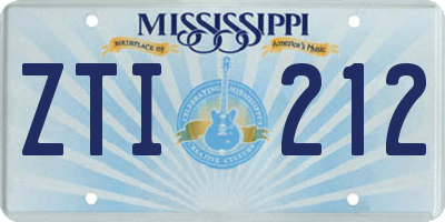 MS license plate ZTI212