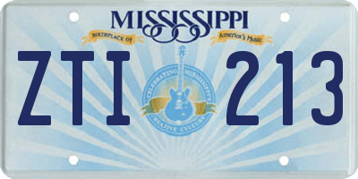 MS license plate ZTI213