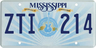 MS license plate ZTI214