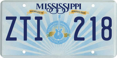 MS license plate ZTI218