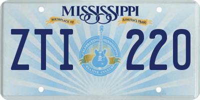 MS license plate ZTI220