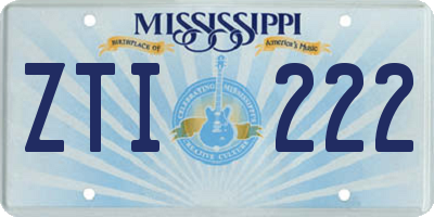 MS license plate ZTI222