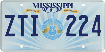 MS license plate ZTI224
