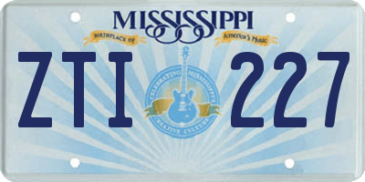 MS license plate ZTI227