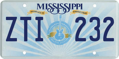 MS license plate ZTI232