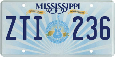 MS license plate ZTI236