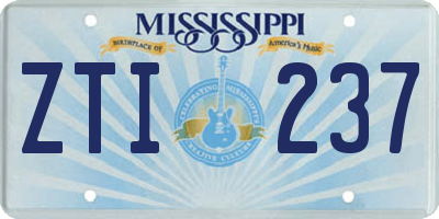 MS license plate ZTI237