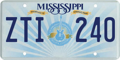 MS license plate ZTI240