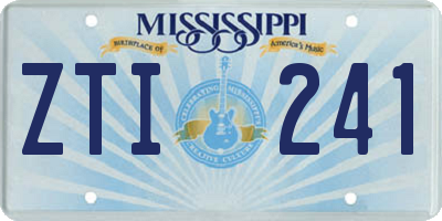 MS license plate ZTI241